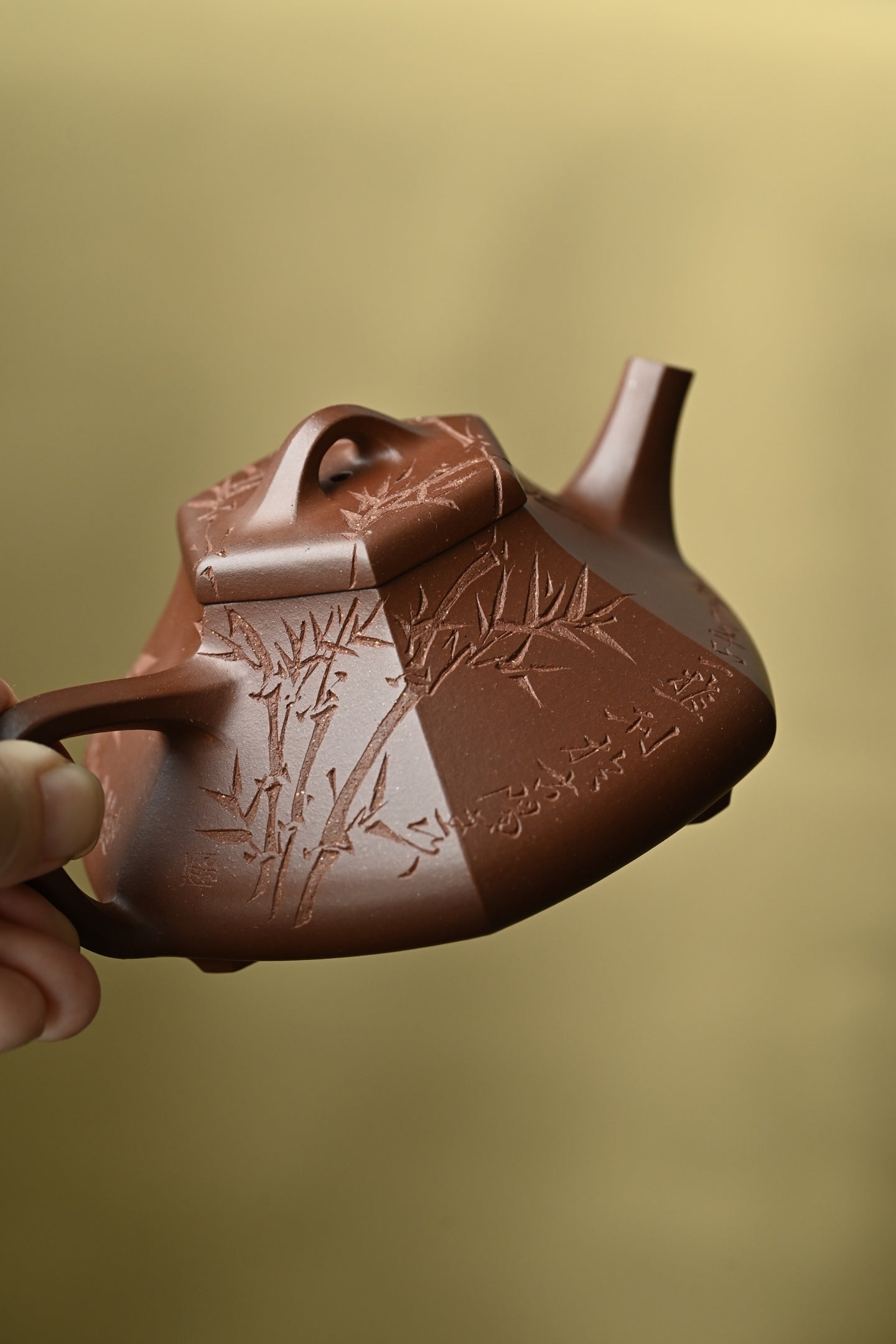 锦瓢·全手工 黄松徒弟刻绘 容量210cc 原矿底槽清