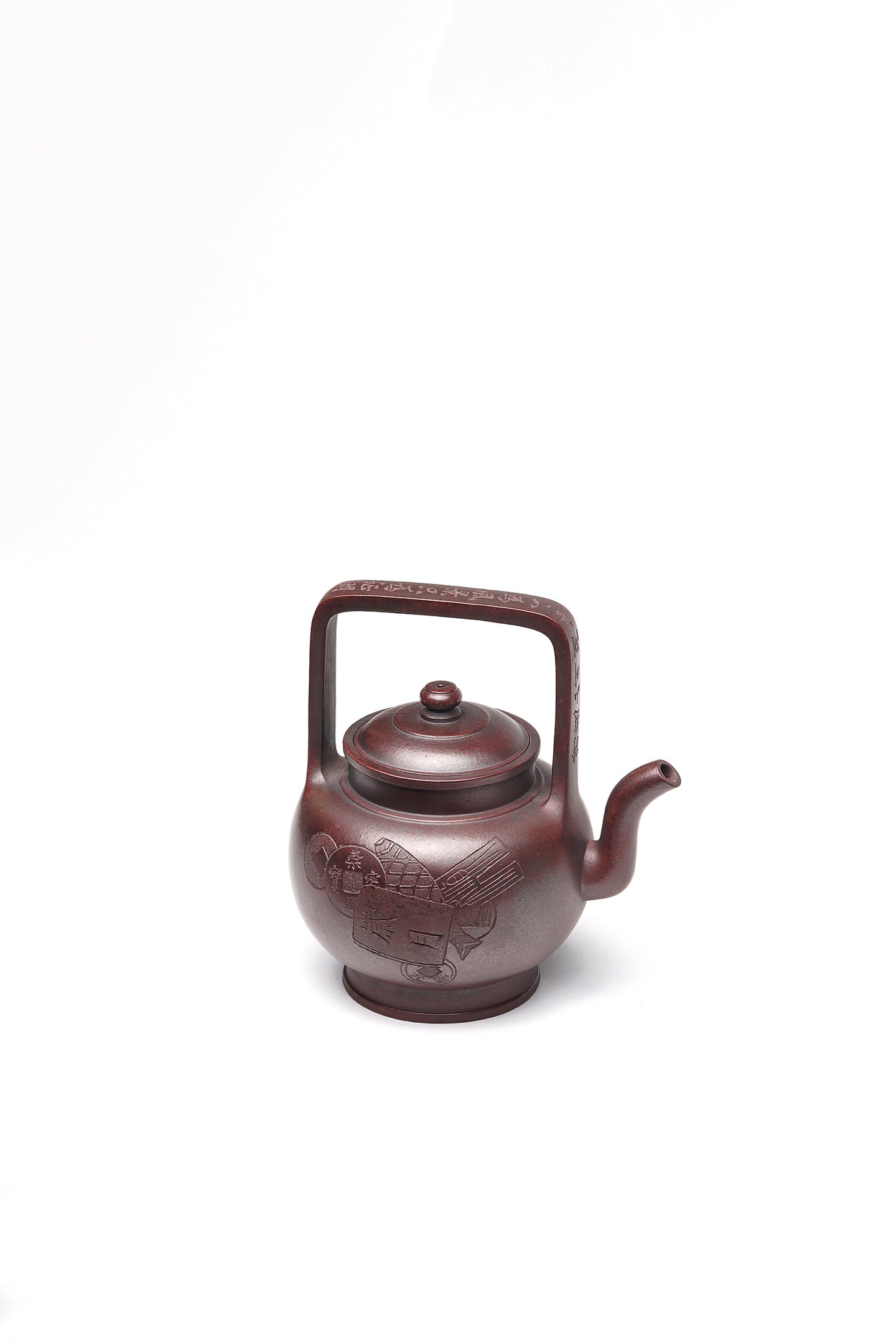 戴静波【壶名】莲瓣提梁 【泥料】极品鸣远金砂 【容量】390cc