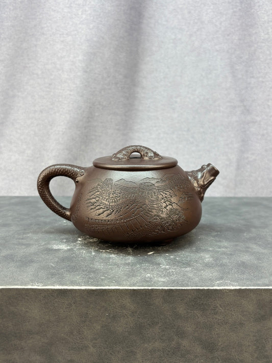 原矿极品老紫泥·380cc紫砂艺术领军人物·程辉大师《龙隐石瓢》收藏级重器