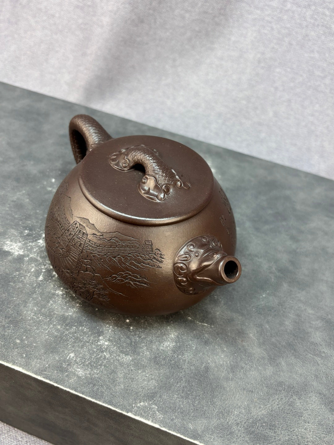 原矿极品老紫泥·380cc紫砂艺术领军人物·程辉大师《龙隐石瓢》收藏级重器