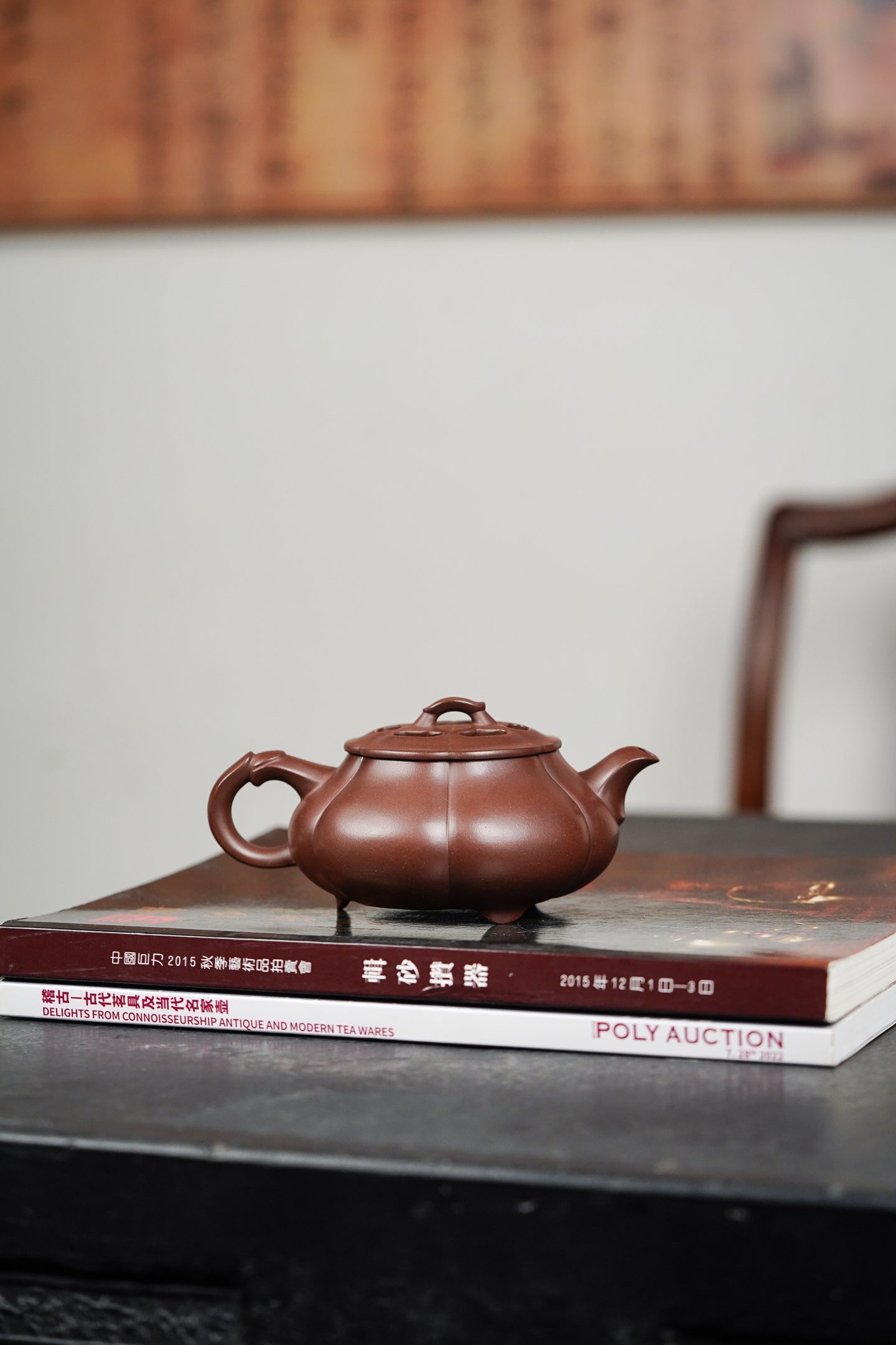 筋纹简瓢·镂空设计 240cc·原矿深井老紫泥 弱水三千，仅饮一瓢