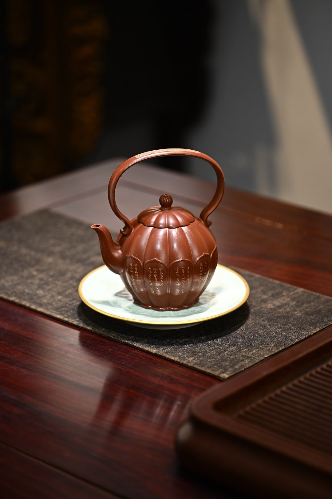 莲灯提梁·全手工 正高工许学芳作品 容量560cc 朱泥大红袍