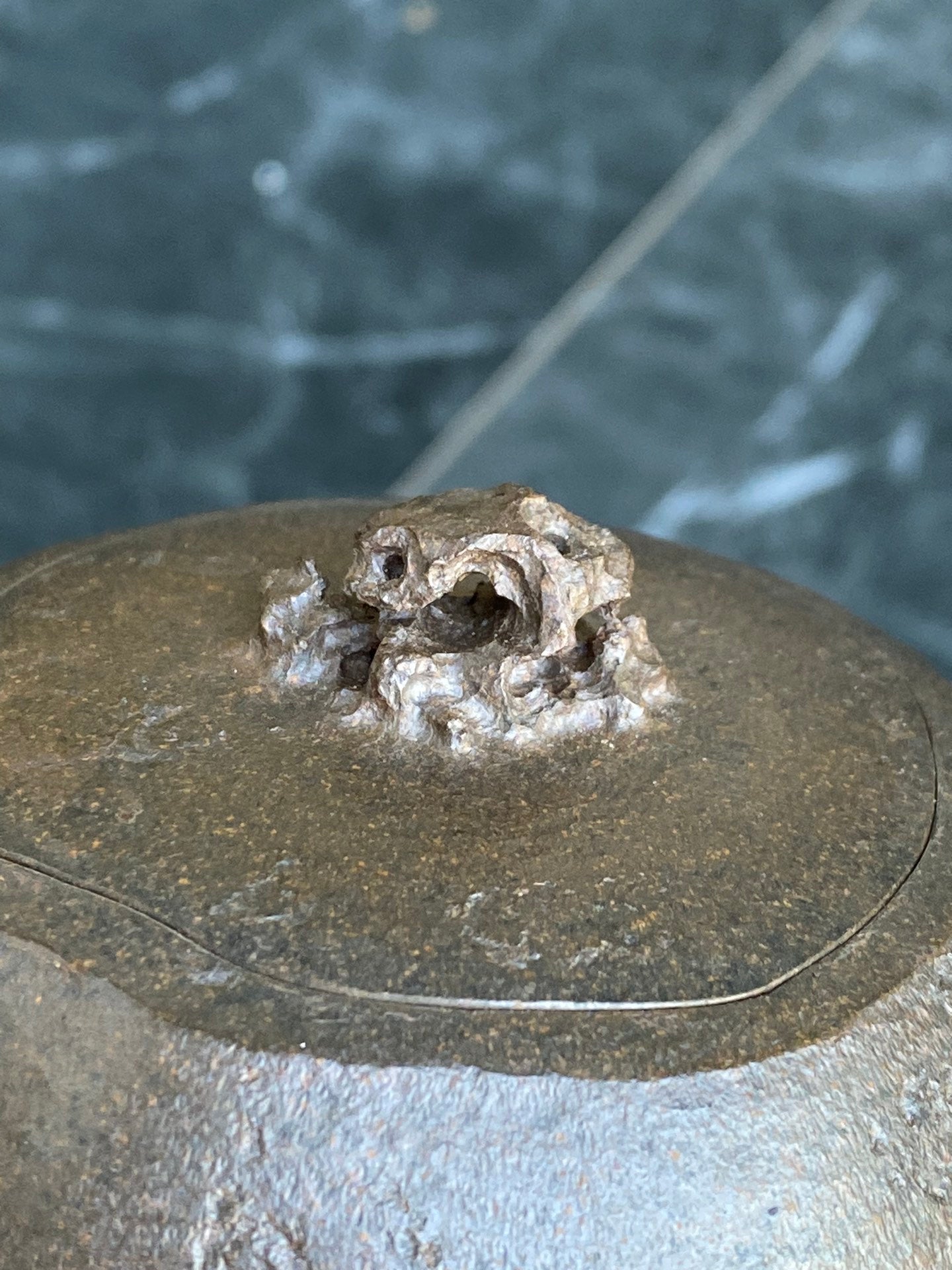 【特色藏品】紫砂太湖石全手工原创·拍卖7万同系列《太湖石趣》原矿极品黄金段柴烧·260cc