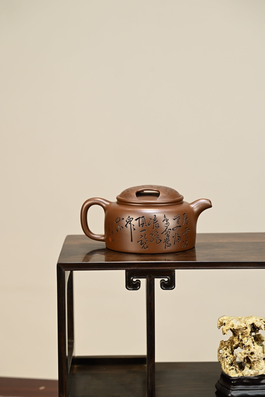 牛盖莲子·全手工 江苏省陶瓷艺术名人正高工许学芳作品  容量350cc 一厂紫泥