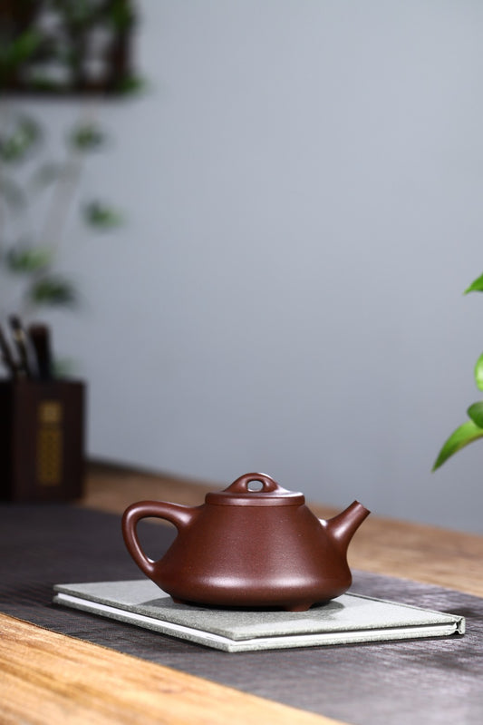 高工新品首发！独家经典光素器【子冶石瓢】原矿紫泥制 油性十足  300cc