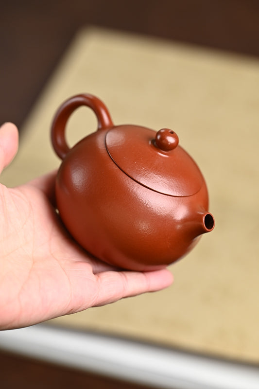 新品· 『西施』 极品皱皮朱泥·容量150cc·9孔出水·内推·孙建芳（国家级工艺美术师）