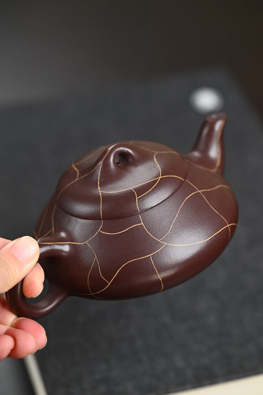 『子冶石瓢』 一厂老紫泥·容量280cc·9孔出水·黄自英（研究员级高级工艺美术师）