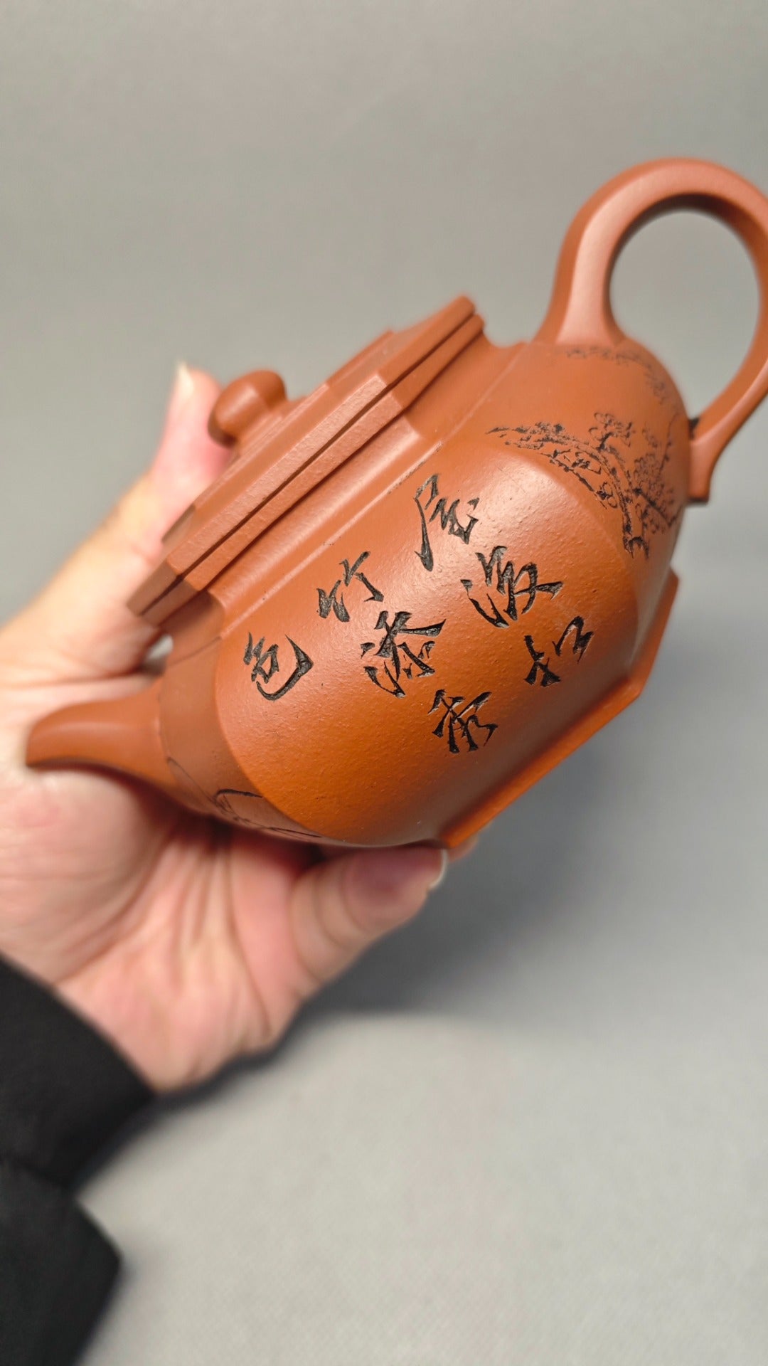 【六方雪华】 制壶：焦亚强 (国家级工艺美术师) 泥料：原矿朱泥 容量：260cc