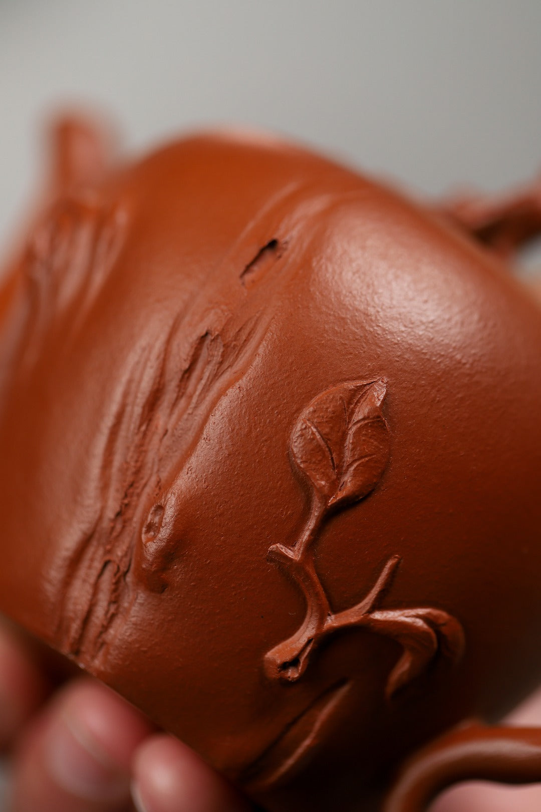 全手工制作 【桃桩壶】 泥料 原矿朱泥 容量170cc 内推球孔