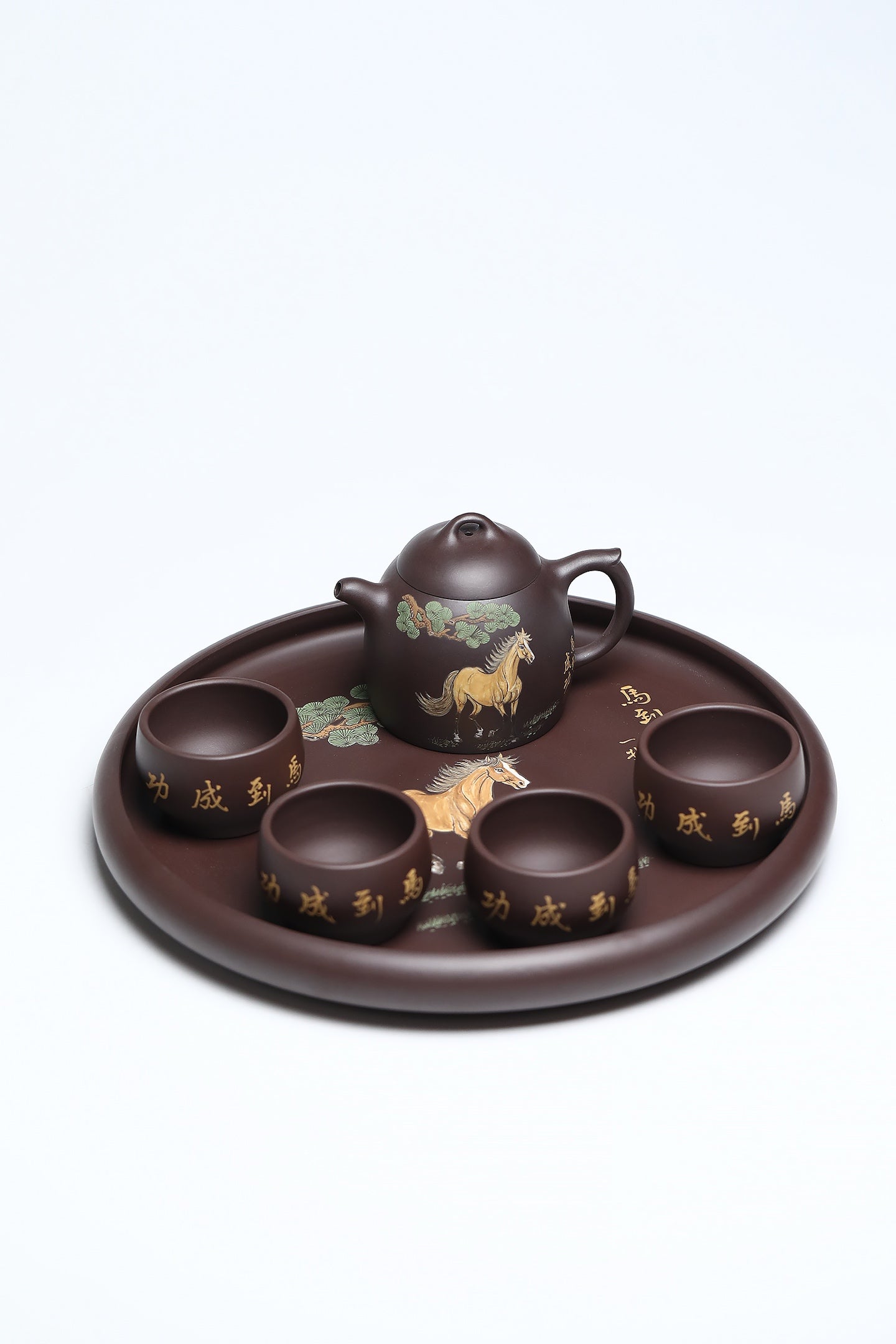 研高经典之作【秦权套组】极品紫茄泥280cc 韩小虎 研究员级高级工艺美术师