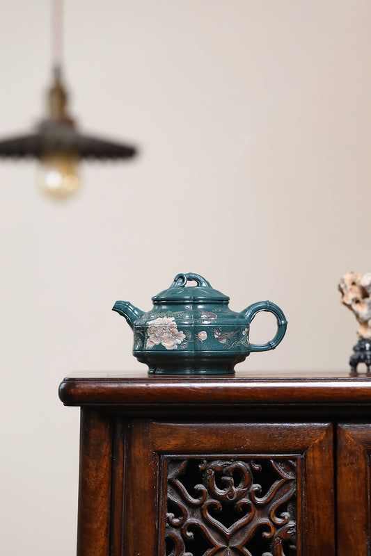 隐角竹鼓 200cc早期一厂老绿泥 任俊寅（紫砂七老任淦庭嫡孙、顾景舟、吴云根弟子）