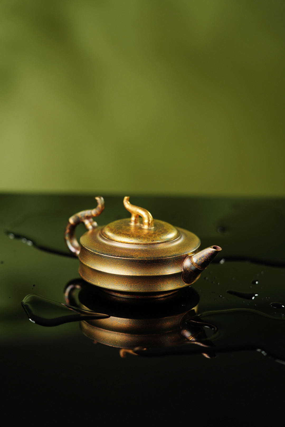 蒋艺华大师制【吉祥竹】高端藏圈传世臻品 原矿极品老紫泥·280cc 【黄金贝壳烧】