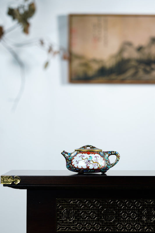 许成权关门弟子许冠新老师臻品【景舟石瓢 喜事连连】台西深井老紫泥手工精制300cc