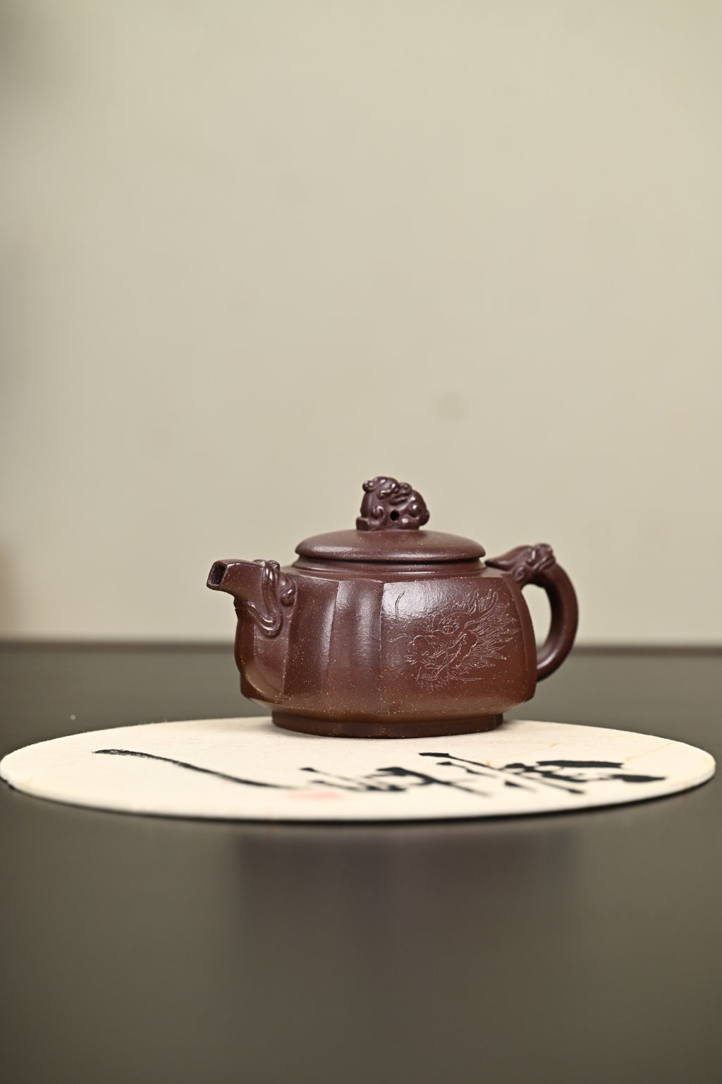 『龙尊』套组 紫玉金砂·壶容量280cc·杯容量80cc·16孔出水·陈华军（国家级工艺美术师）