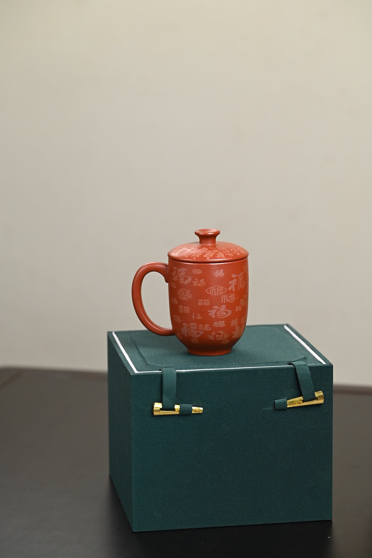 新品· 盖杯·朱泥·200cc