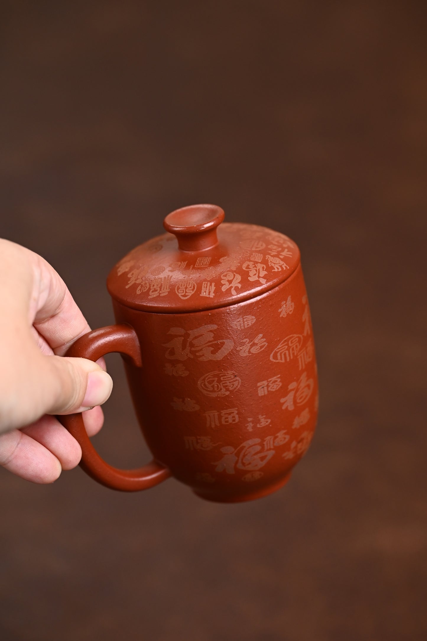 新品· 盖杯·朱泥·200cc