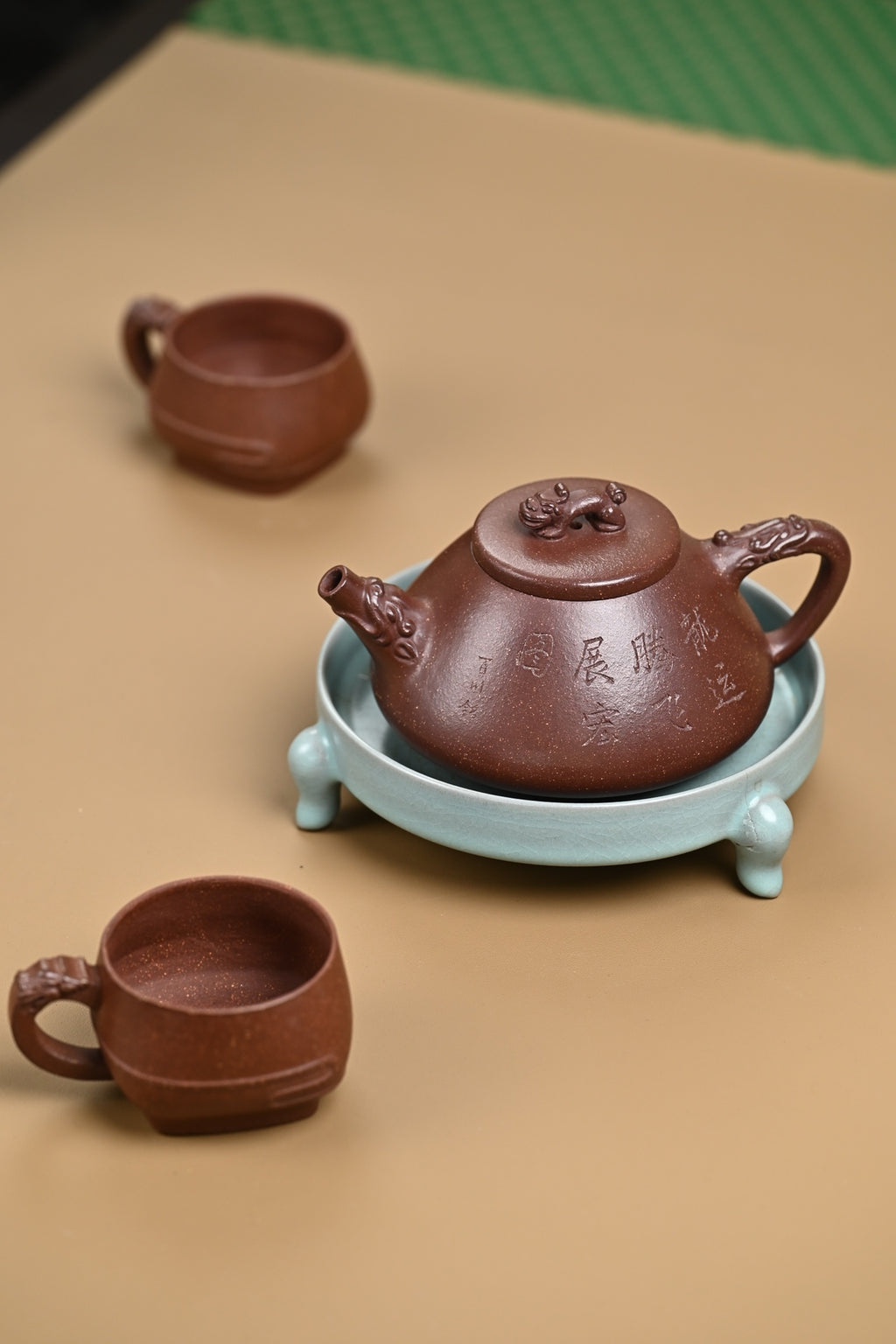 『子冶石瓢』套组 紫玉金砂·壶300cc·杯80cc内推·陈华军（国家级工艺美术师）