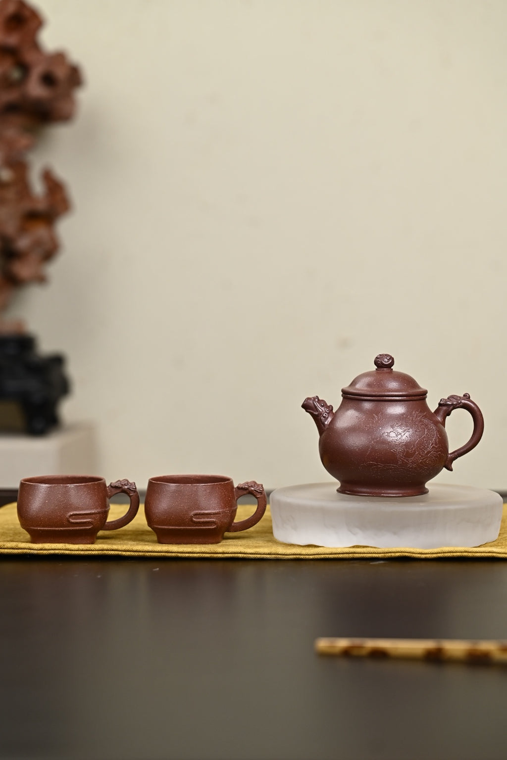 『潘壶』套组 紫玉金砂·壶260cc·杯80cc·内推·陈华军（国家级工艺美术师）
