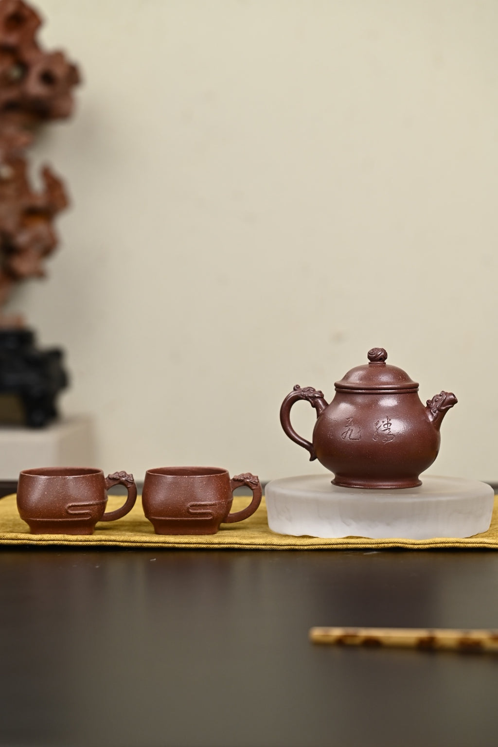 『潘壶』套组 紫玉金砂·壶260cc·杯80cc·内推·陈华军（国家级工艺美术师）