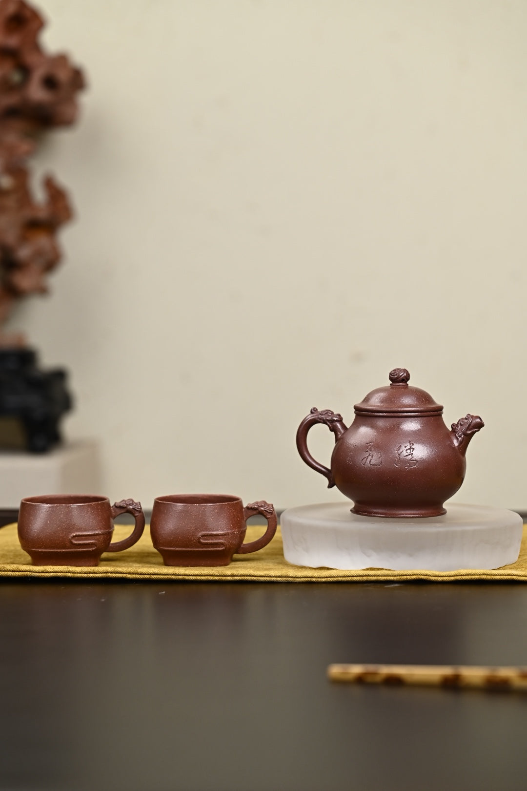 『潘壶』套组 紫玉金砂·壶260cc·杯80cc·内推·陈华军（国家级工艺美术师）