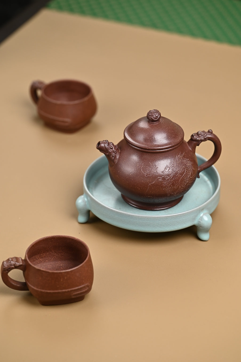『潘壶』套组 紫玉金砂·壶260cc·杯80cc·内推·陈华军（国家级工艺美术师）