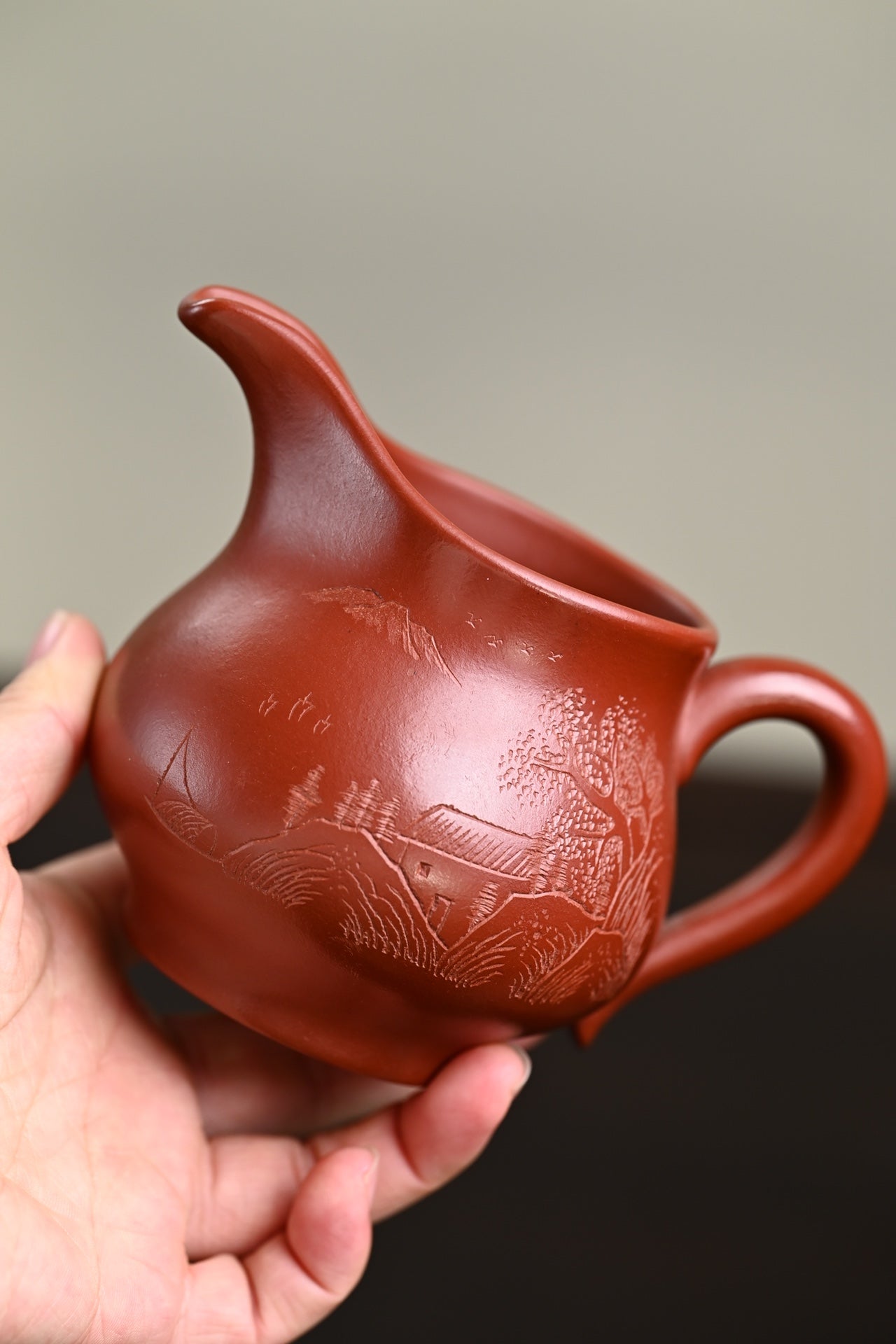 新品· 『公道杯』 皱皮朱泥·容量250cc（🈵️）