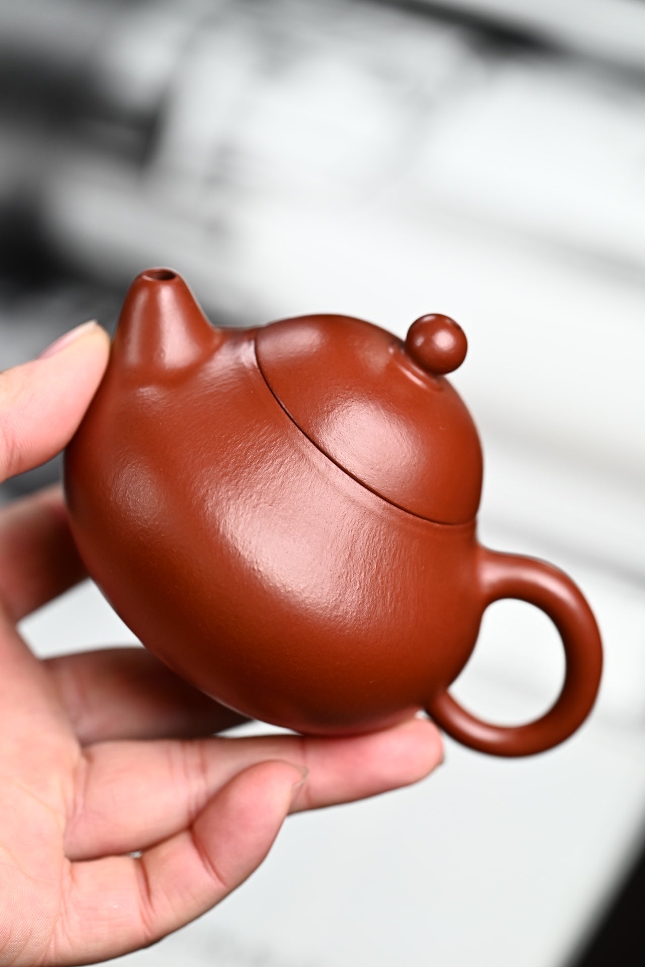 『文旦』 全手工·极品皱皮朱泥·容量130cc·9孔出水·孙建芳（国家级工艺美术师）