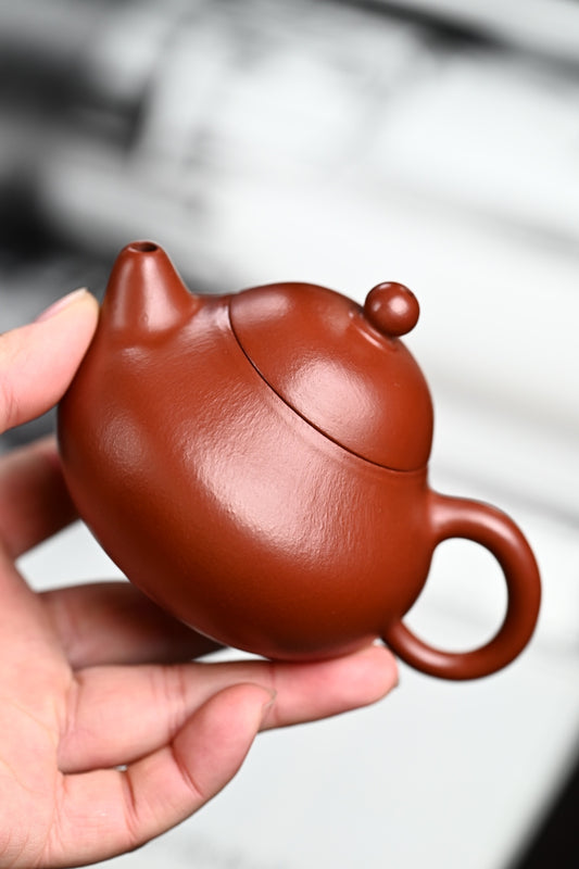 『文旦』 全手工·极品皱皮朱泥·容量130cc·9孔出水·孙建芳（国家级工艺美术师）
