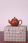 【宫灯壶·心经刻绘】原矿小煤窑朱泥全手制，曹丽云老师制 150cc玲珑体