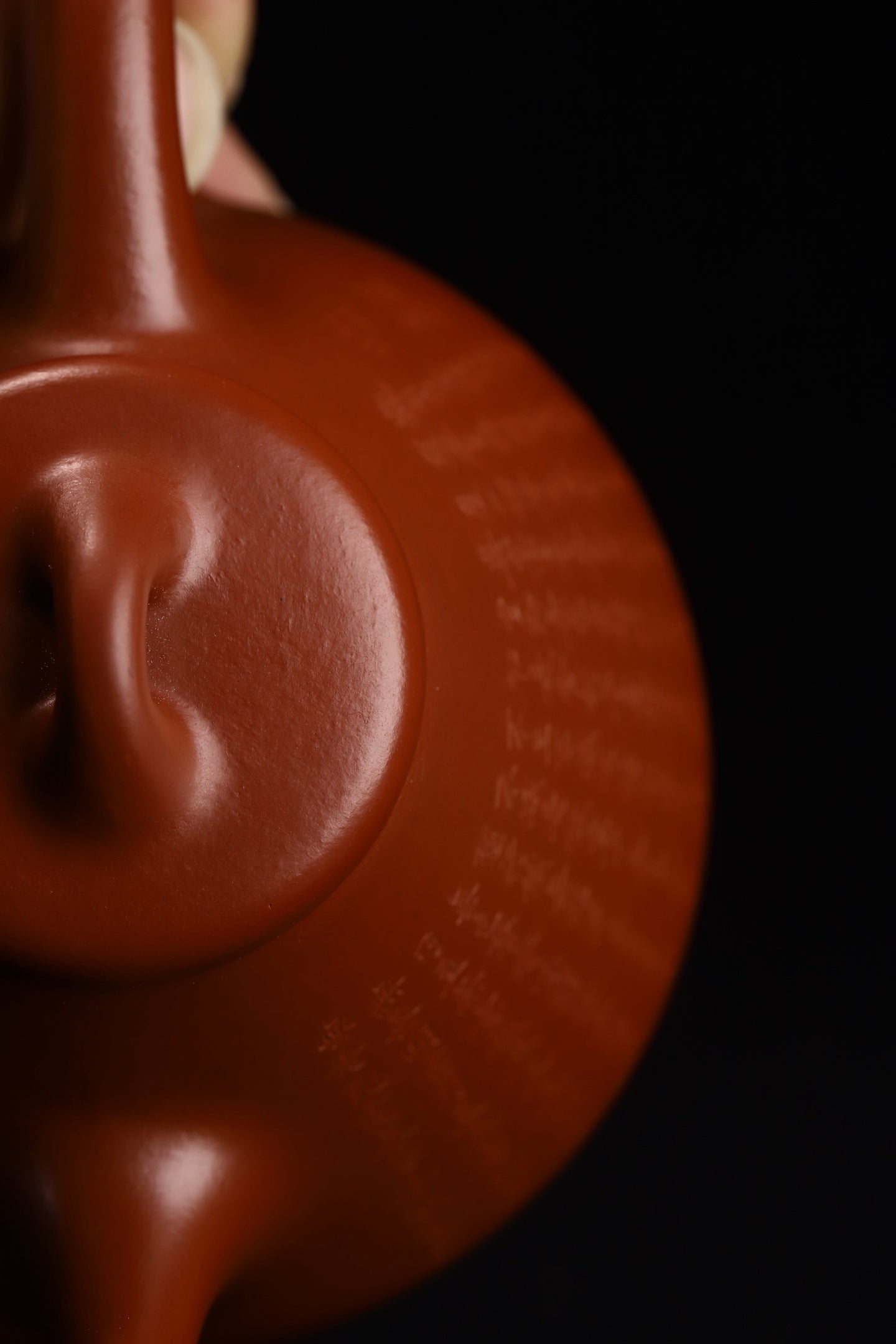 心经子冶石瓢，顾玉华全手工制，原矿朱泥，容量210cc，内推出水孔