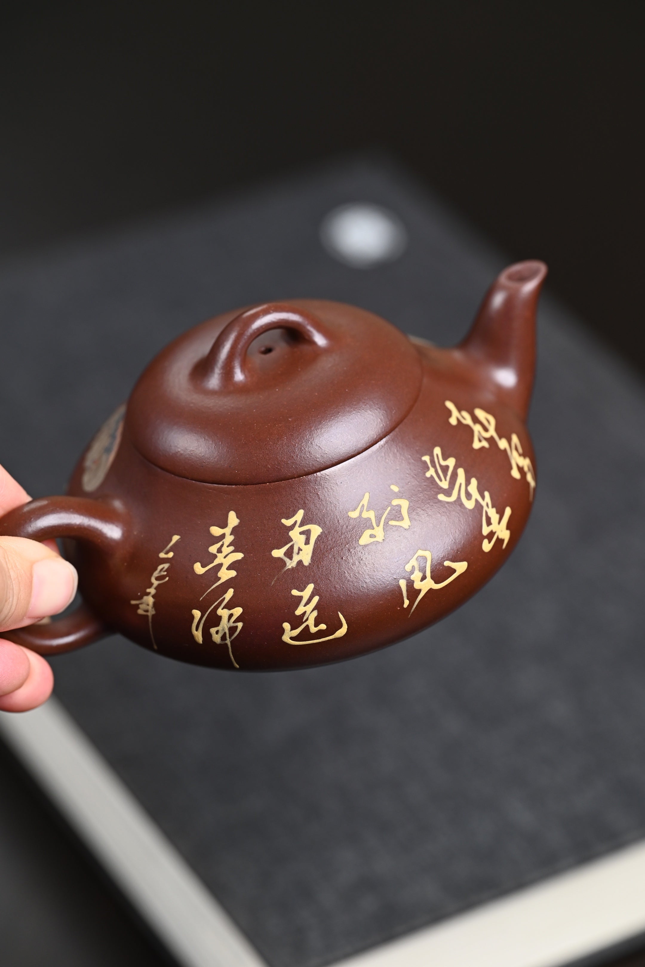 『汉棠石瓢』 一厂老紫泥·容量230cc·9孔出水·内推·韩惠琴（国家级高级工艺美术师）