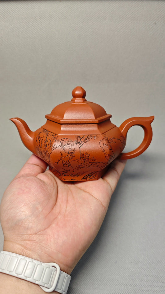 证书全配套 【六方笑樱】焦亚强(国家级工艺美术师) 原矿朱泥 容量250cc