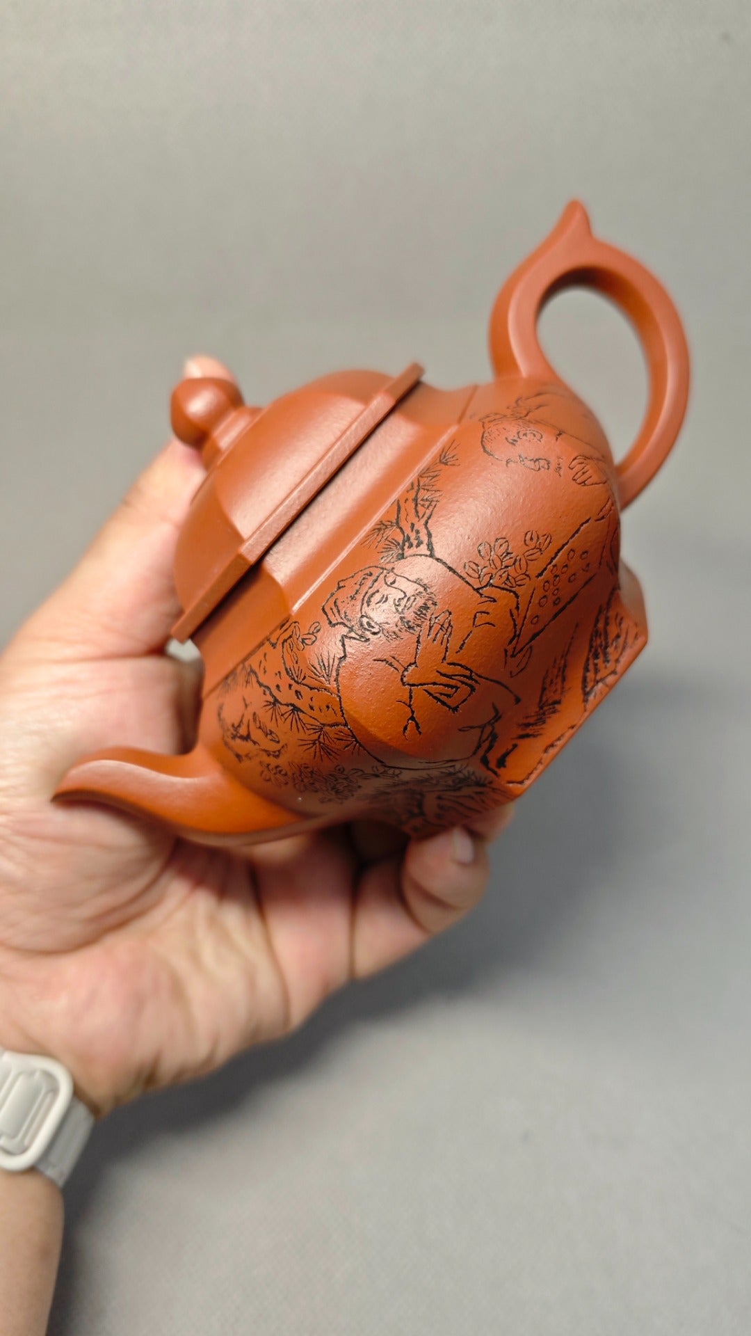 证书全配套 【六方笑樱】焦亚强(国家级工艺美术师) 原矿朱泥 容量250cc