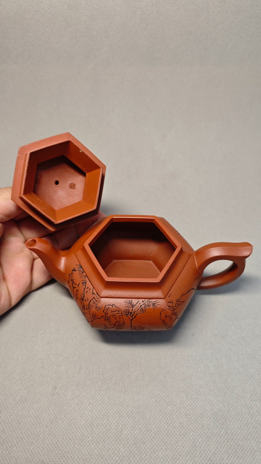 证书全配套 【六方笑樱】焦亚强(国家级工艺美术师) 原矿朱泥 容量250cc