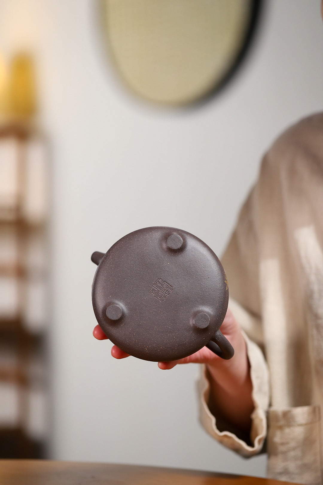 【石瓢】证书持壶照配套齐全 吴菊凤（国家级高级工艺美术师） 原矿青灰泥 容量400cc
