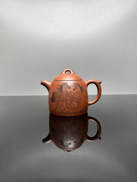 杨喜雨🐴马年新品【中华神刀·刀笔传魂】紫砂界陶刻圣手艺术臻品《秦权壶》原矿极品底槽清·260cc