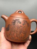 杨喜雨🐴马年新品【中华神刀·刀笔传魂】紫砂界陶刻圣手艺术臻品《秦权壶》原矿极品底槽清·260cc - ZishaTeapotChina
