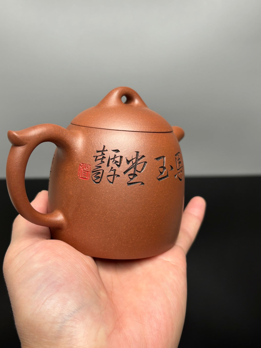 杨喜雨🐴马年新品【中华神刀·刀笔传魂】紫砂界陶刻圣手艺术臻品《秦权壶》原矿极品底槽清·260cc - ZishaTeapotChina