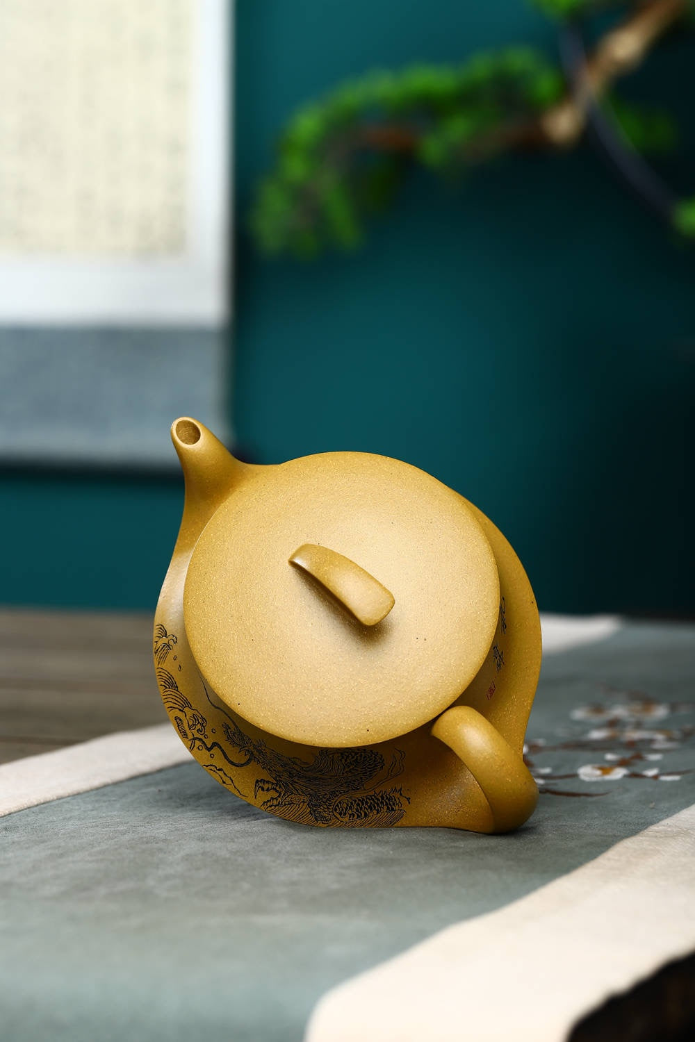 双工合作【一帆风顺】 泥料：原矿黄金段泥，350cc 作者：钱云娇，国家级工艺美术师