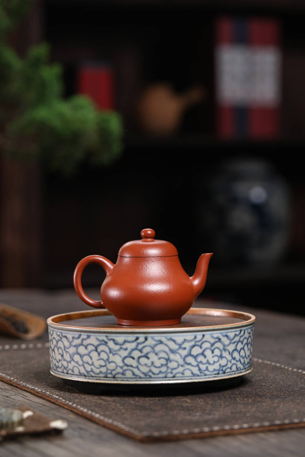 『高梨形』粗砂朱泥160cc内推球孔出水！