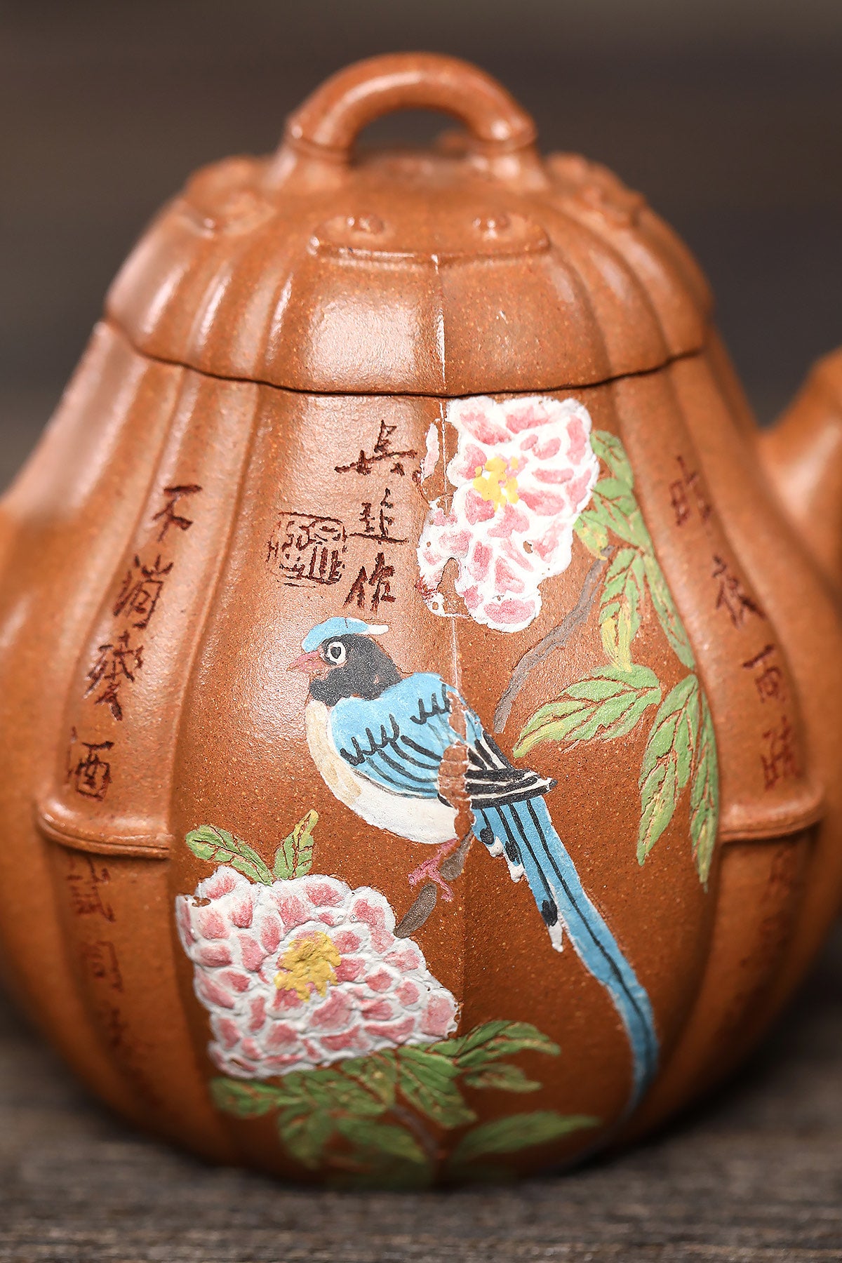 【竹瓢】作者 ：陈未红（非遗传承人） 泥料：降坡泥 容量：130cc 刻绘：云青刻字
