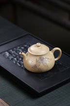怀隐·本绿·精工·手工刻绘 容量：200cc/双层盖·内推球孔 - ZishaTeapotChina