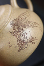 怀隐·本绿·精工·手工刻绘 容量：200cc/双层盖·内推球孔 - ZishaTeapotChina