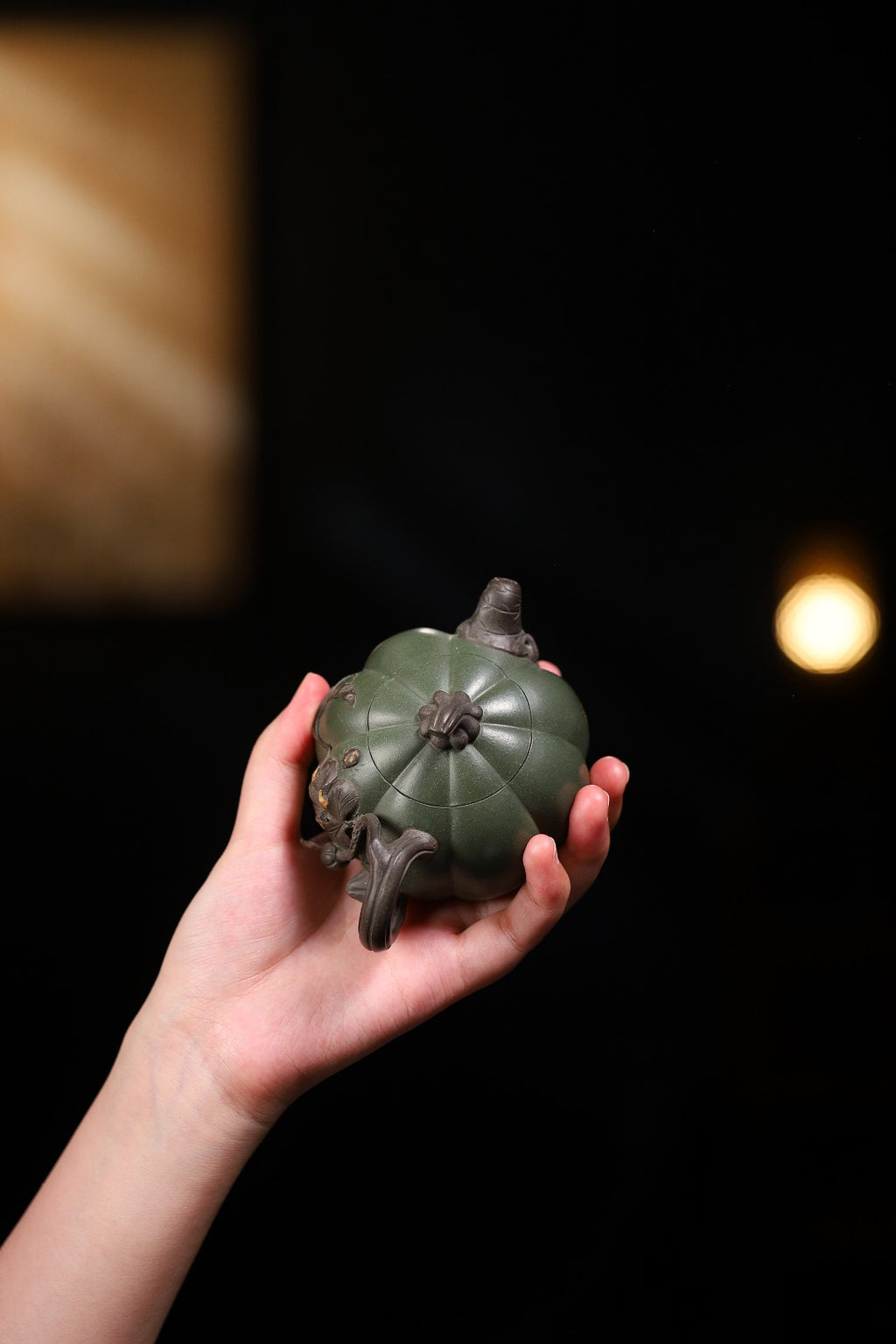 【南瓜壶】 制壶：范俊华（国家级工艺美术师） 泥料：原矿绿泥 容量：170cc