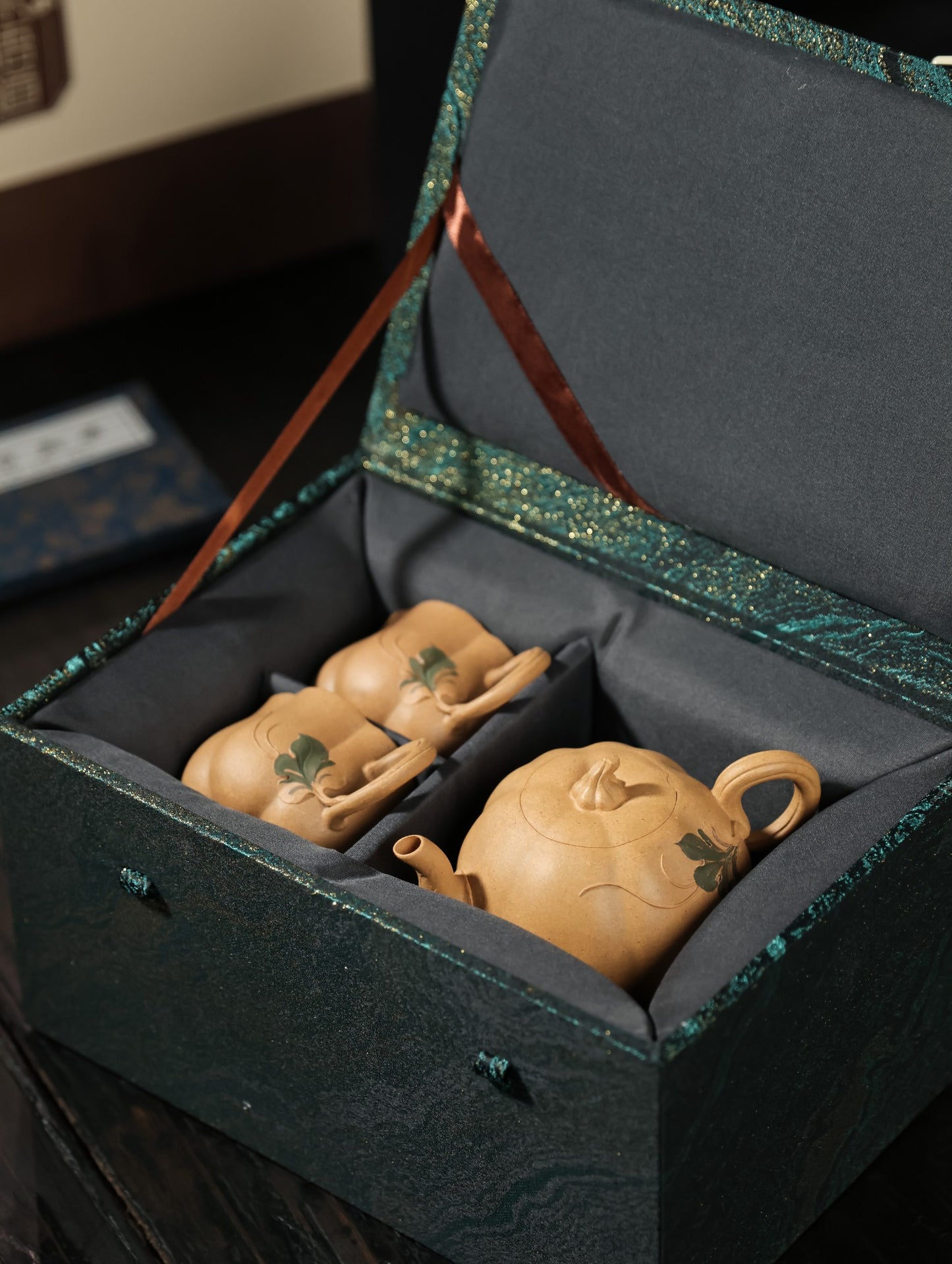 黄南瓜套组｜【优质段泥·传统手制·全手制·仿生器·200cc·9孔·实力派作品一壶两杯】