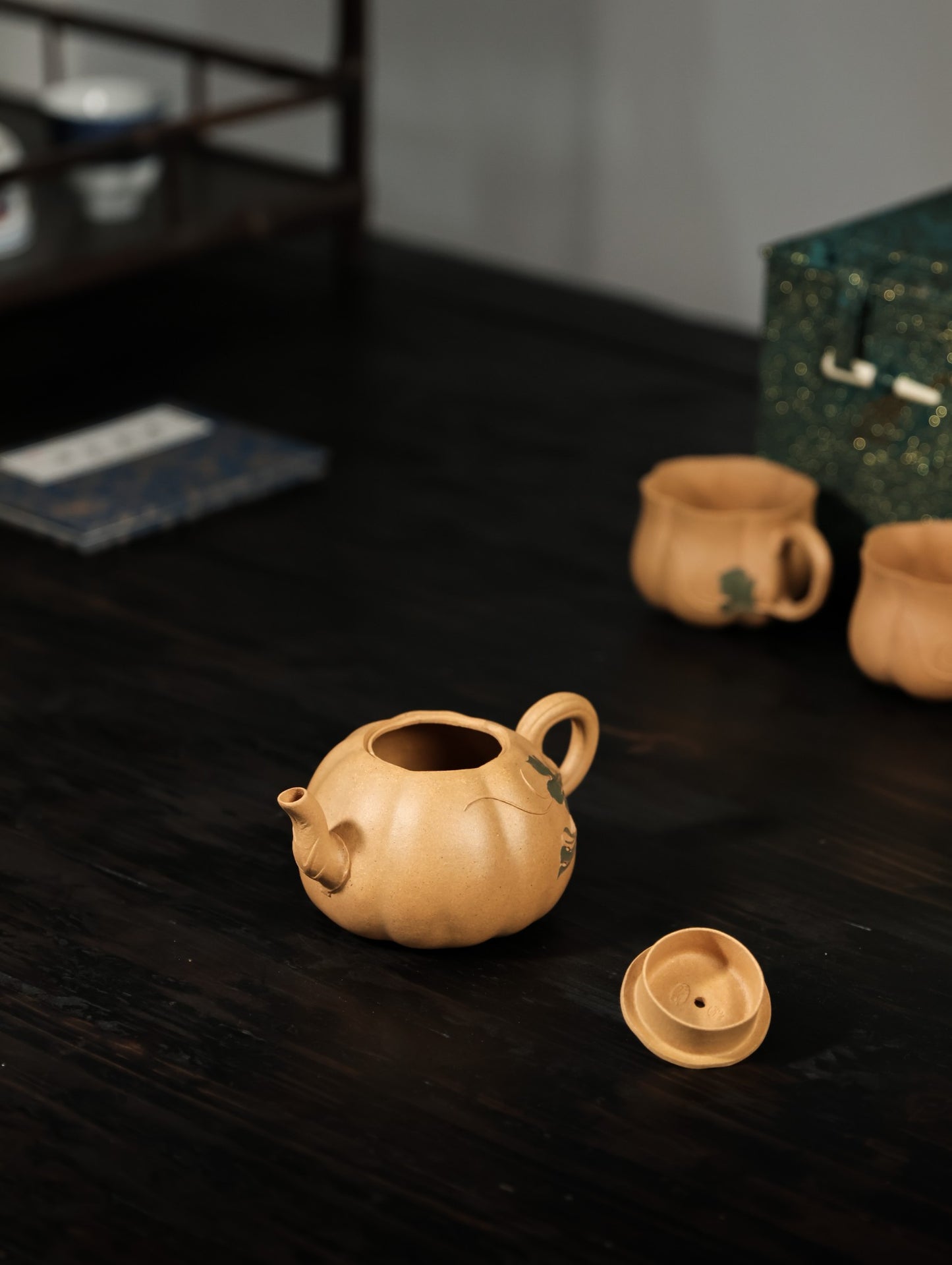 黄南瓜套组｜【优质段泥·传统手制·全手制·仿生器·200cc·9孔·实力派作品一壶两杯】