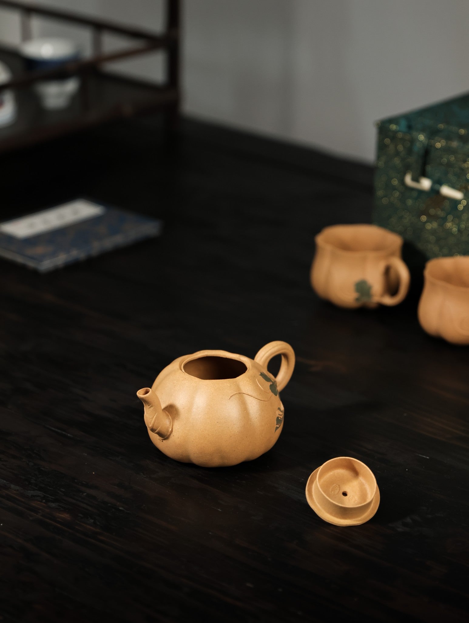 黄南瓜套组｜【优质段泥·传统手制·全手制·仿生器·200cc·9孔·实力派作品一壶两杯】