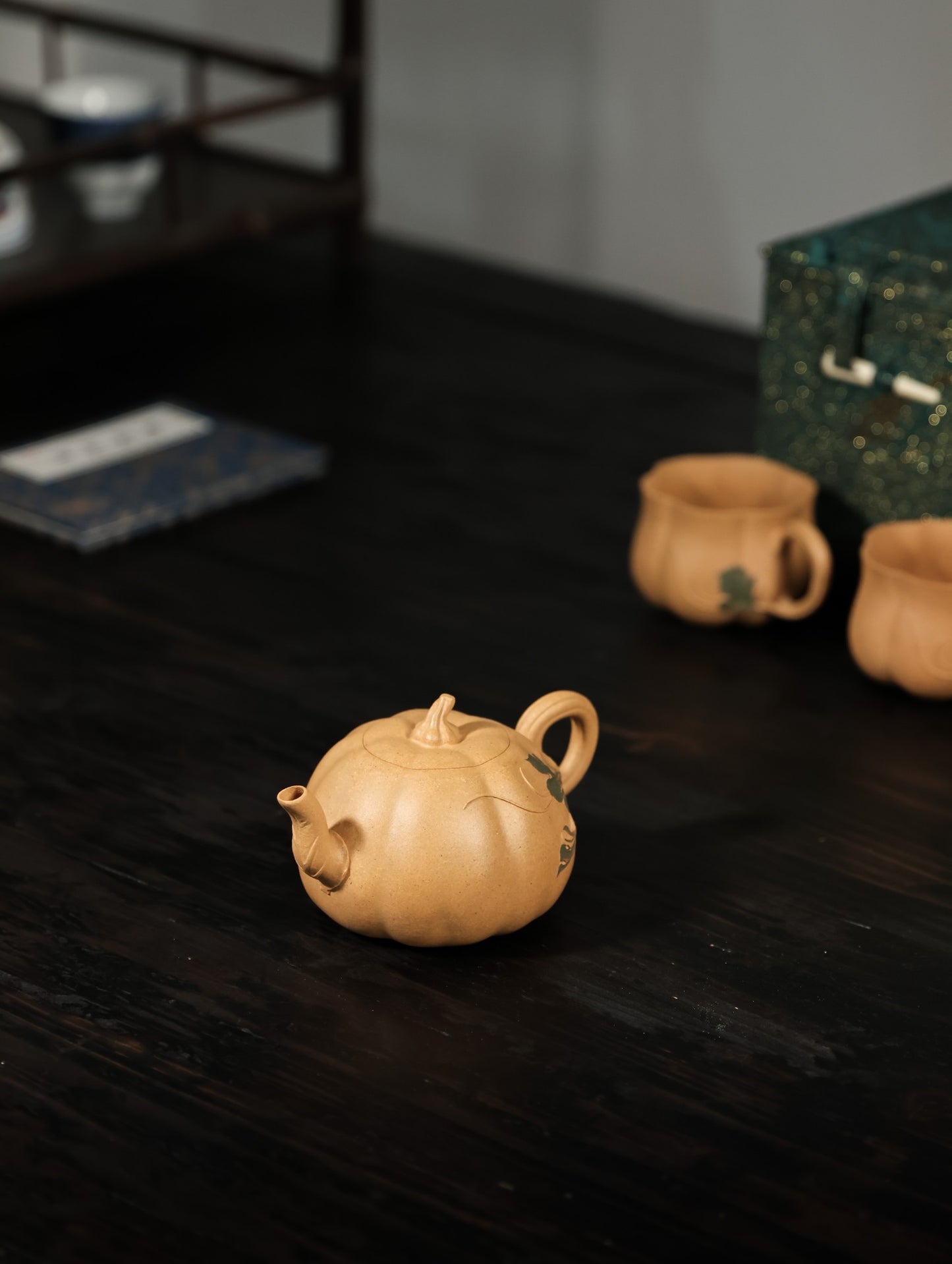 黄南瓜套组｜【优质段泥·传统手制·全手制·仿生器·200cc·9孔·实力派作品一壶两杯】