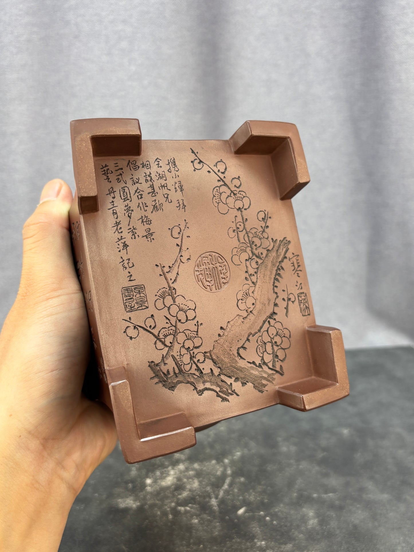 程辉大师佳作福利·紫砂界的功勋级重器《方石提梁》原矿极品老紫泥 580cc