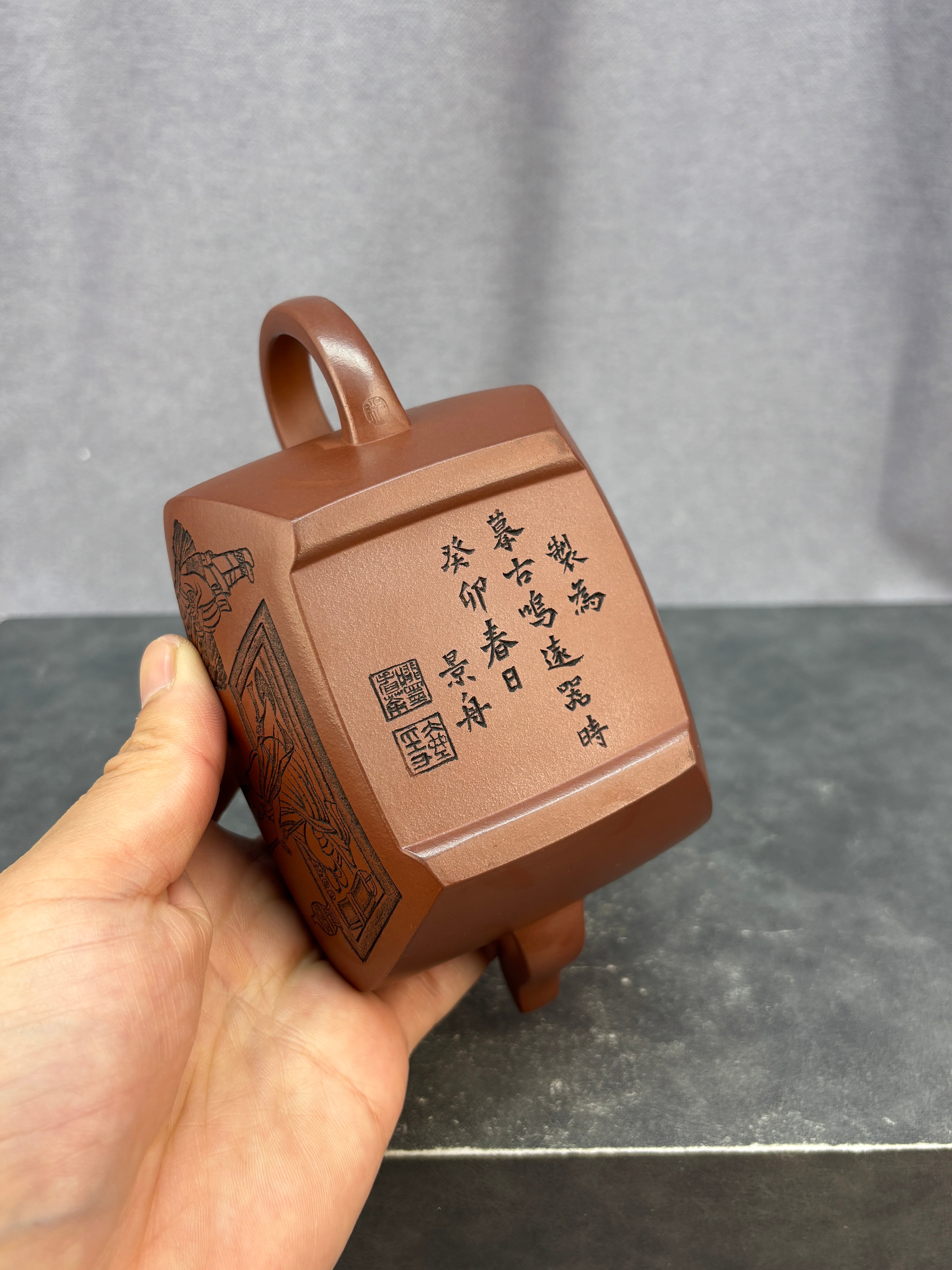程辉大师佳作福利·紫砂界的功勋级重器《鸣远丁卯壶》原矿极品老紫泥 430cc